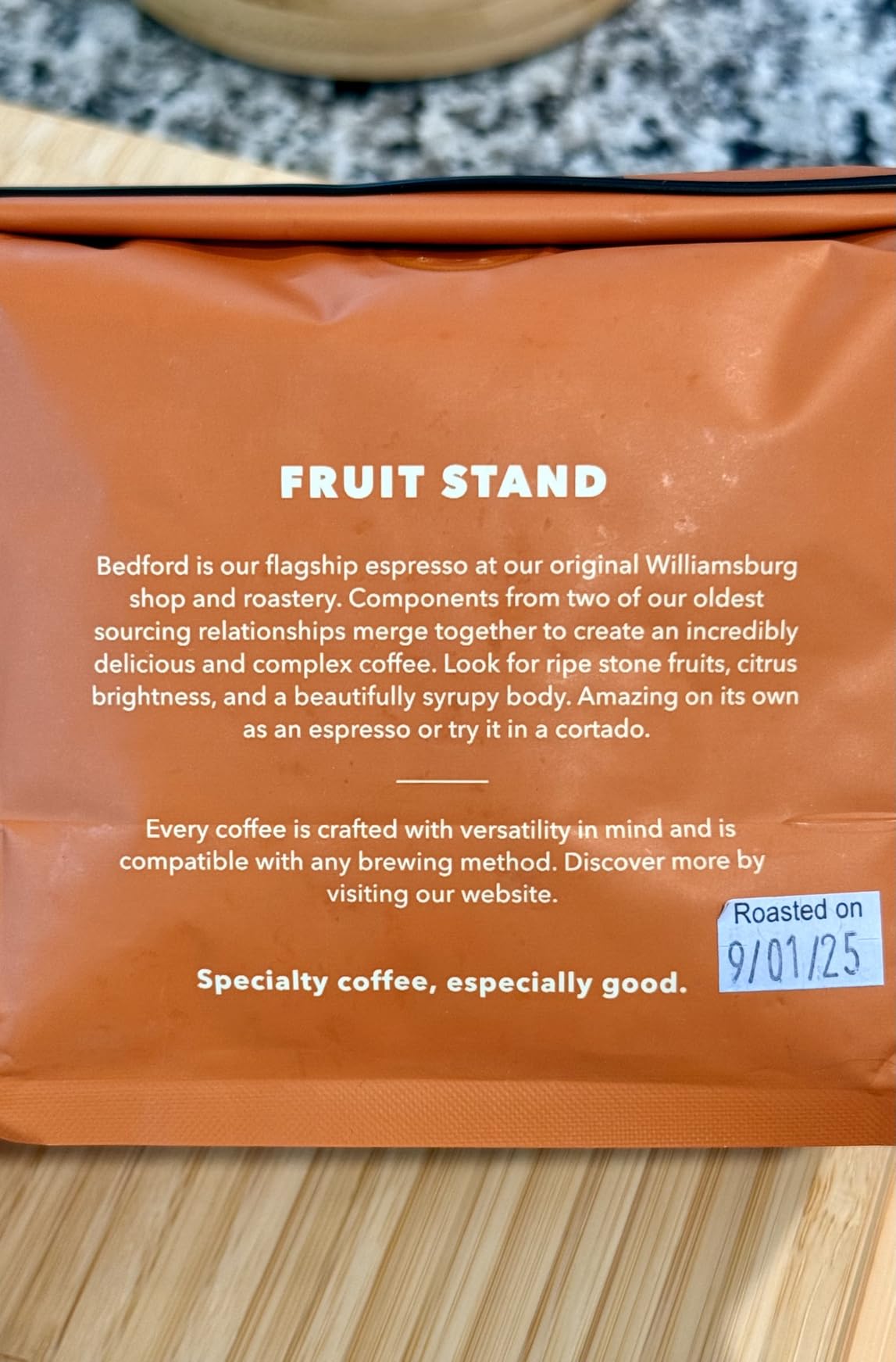 Partners Coffee Roasters Bedford Espresso Medium Roast Whole Bean, 12oz - Hand Roasted in NYC customer photo 1