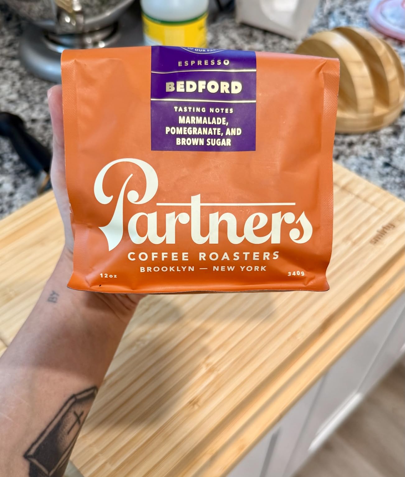 Partners Coffee Roasters Bedford Espresso Medium Roast Whole Bean, 12oz - Hand Roasted in NYC customer photo 2