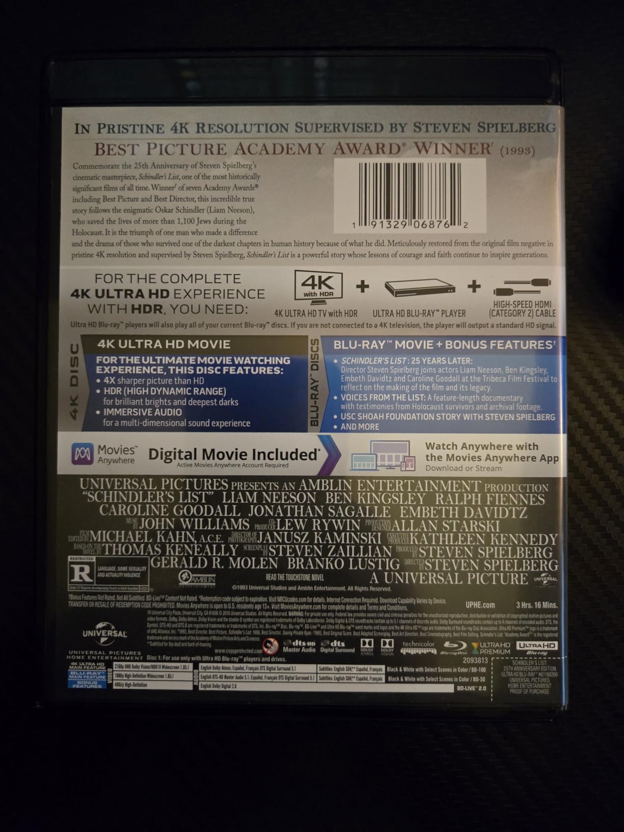 Schindler's List - 25th Anniversary Edition 4K Ultra HD + Blu-ray + Digital customer photo 1