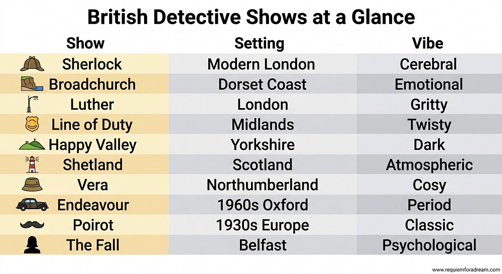 British Detective Shows at a Glance