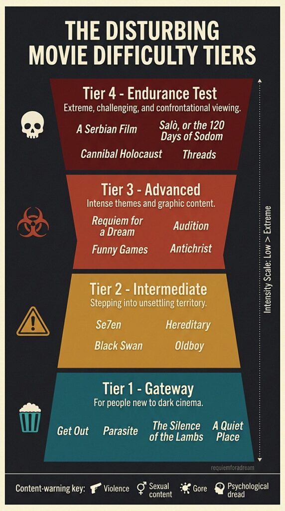 THE DISTURBING MOVIE DIFFICULTY TIERS