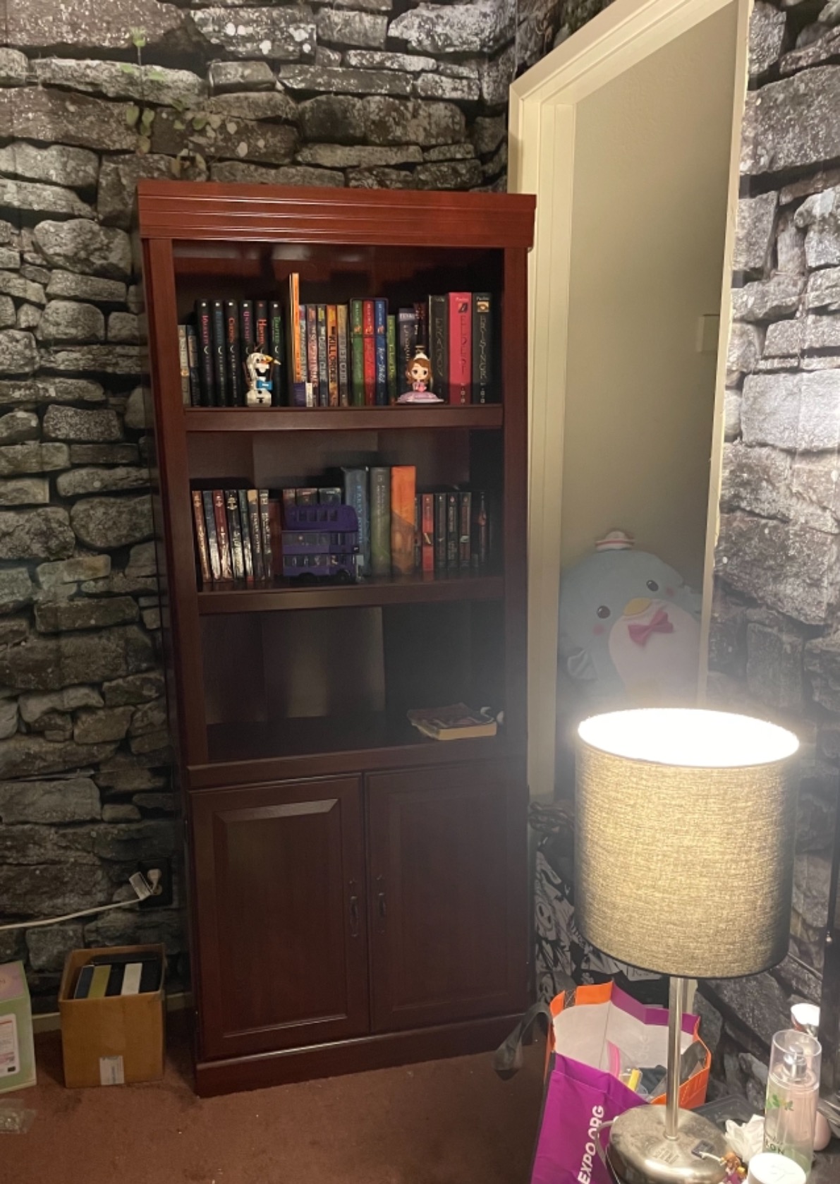 Sauder Heritage Hill Library With Doors/ Book shelf, Classic Cherry finish customer photo 2