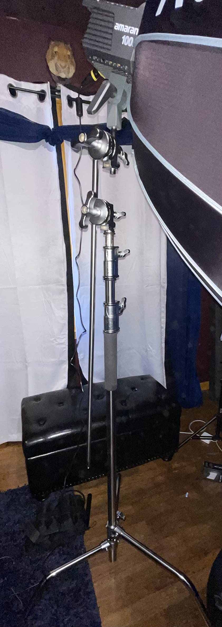 Flashpoint 10' C Light Stand on Turtle Base Kit with Two Tier Spring Loaded Riser Column, 3