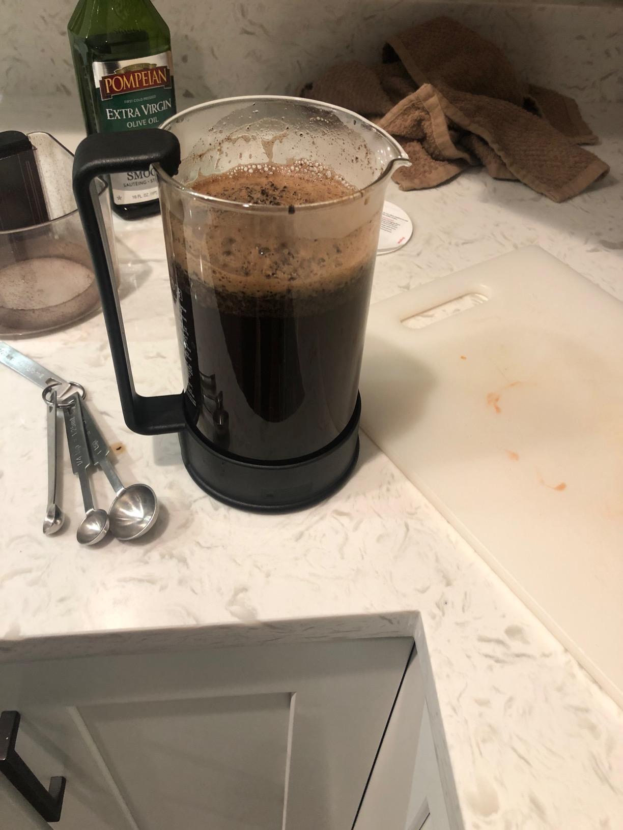 Bodum 34oz Brazil French Press Coffee Maker, High-Heat Borosilicate Glass, Black - Made in Portugal customer photo 2