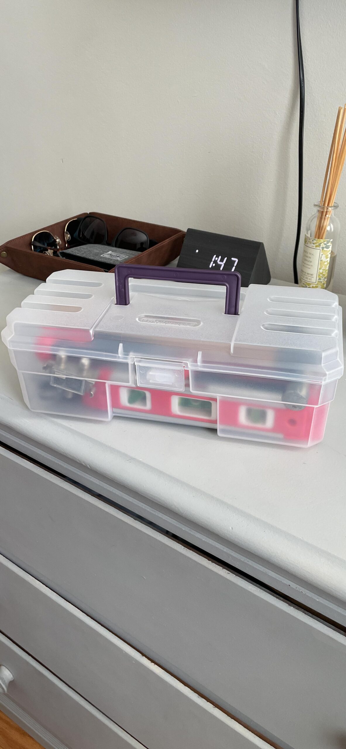 Akro-Mils 12-Inch ProBox Plastic Art Supply, Hobby or Craft Storage Toolbox, Model 09912CLPUR, (12