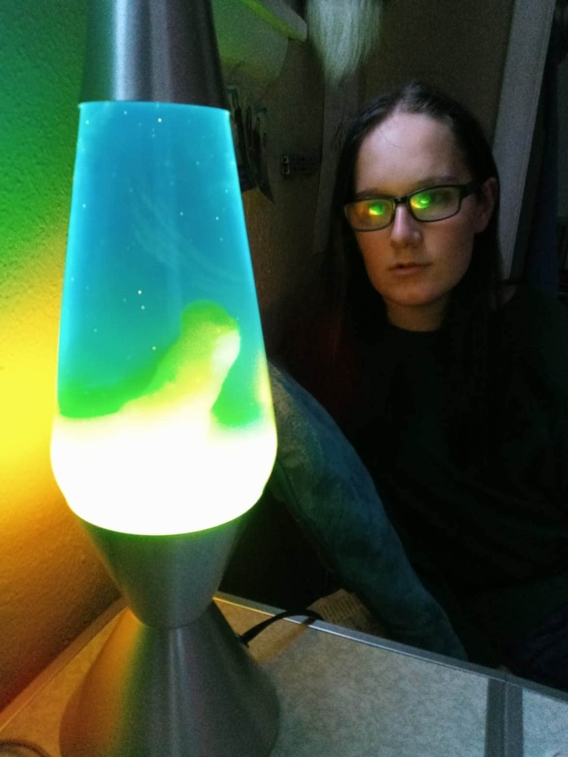 Lava Lite 5224 Lava Lamp, 52-ounce, Yellow/Blue/Silver customer photo 1