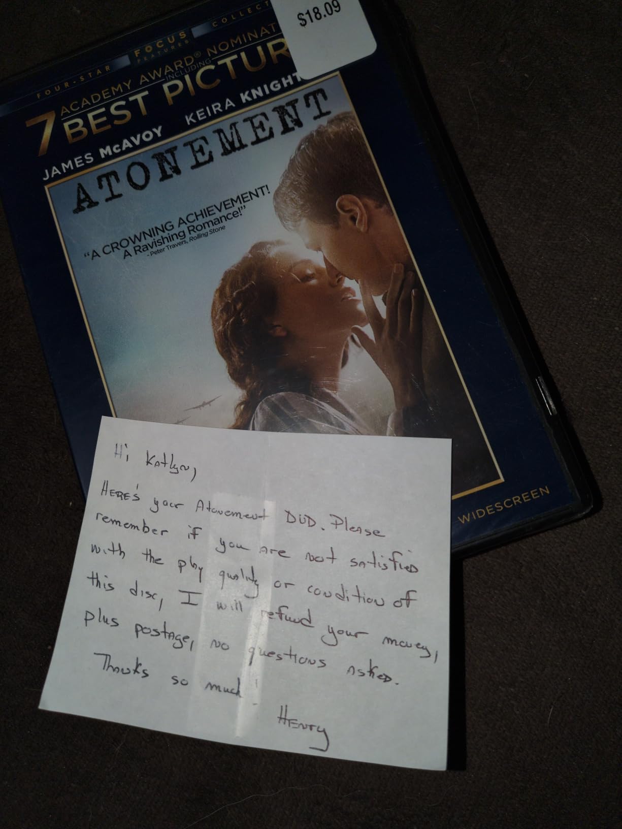 Atonement [Blu-ray] customer photo 1