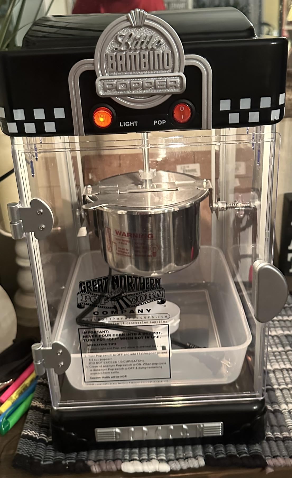 Great Northern Popcorn Company 83-DT5621 Northern Company Red GNP Little Bambino 2-1/2 Ounce Retro Style Popcorn Popper Machine, 2.5 Ounce customer photo 1