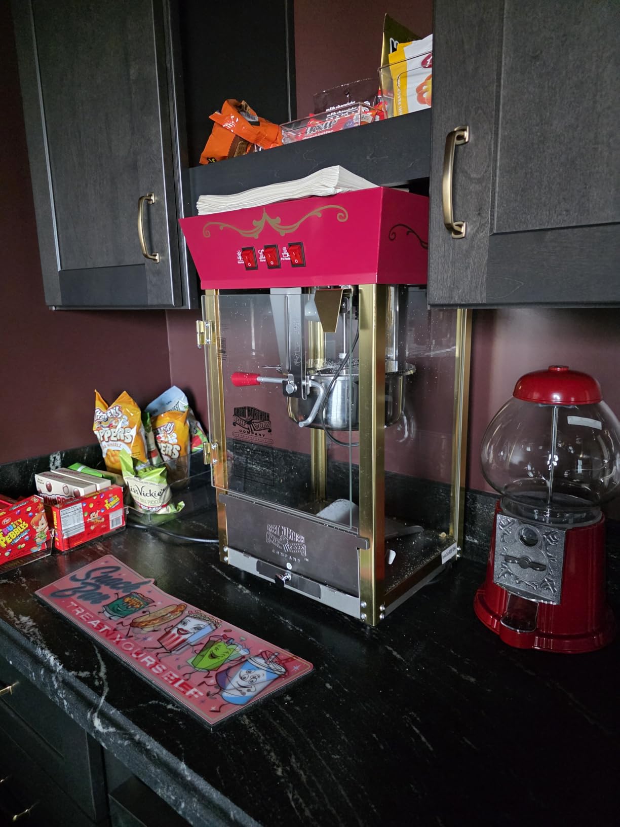 Matinee Popcorn Machine - 8oz Popper with Stainless-Steel Kettle, Reject Kernel Tray, Warming Light, and Accessories by Great Northern Popcorn (Red) customer photo 2