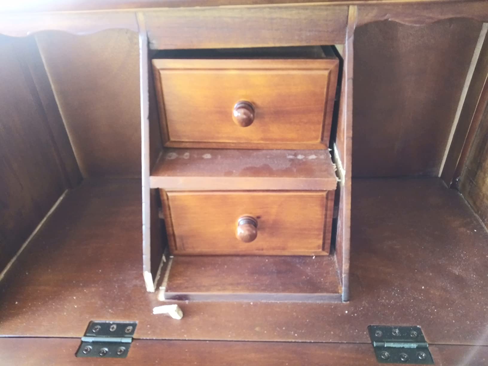 International Caravan Windsor Carved Wood Hard Wood Small Secretary Desk - Walnut customer photo 2