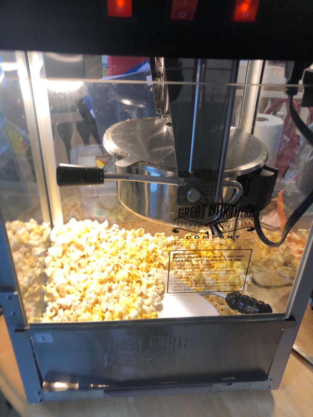 Great Northern Popcorn Good Time Popcorn Machine - 3-Gallon Popper with Steel Kettle, Old Maids Drawer, Warming Tray, and Scoop for Home by Great Northern Popcorn (Red) customer photo 2