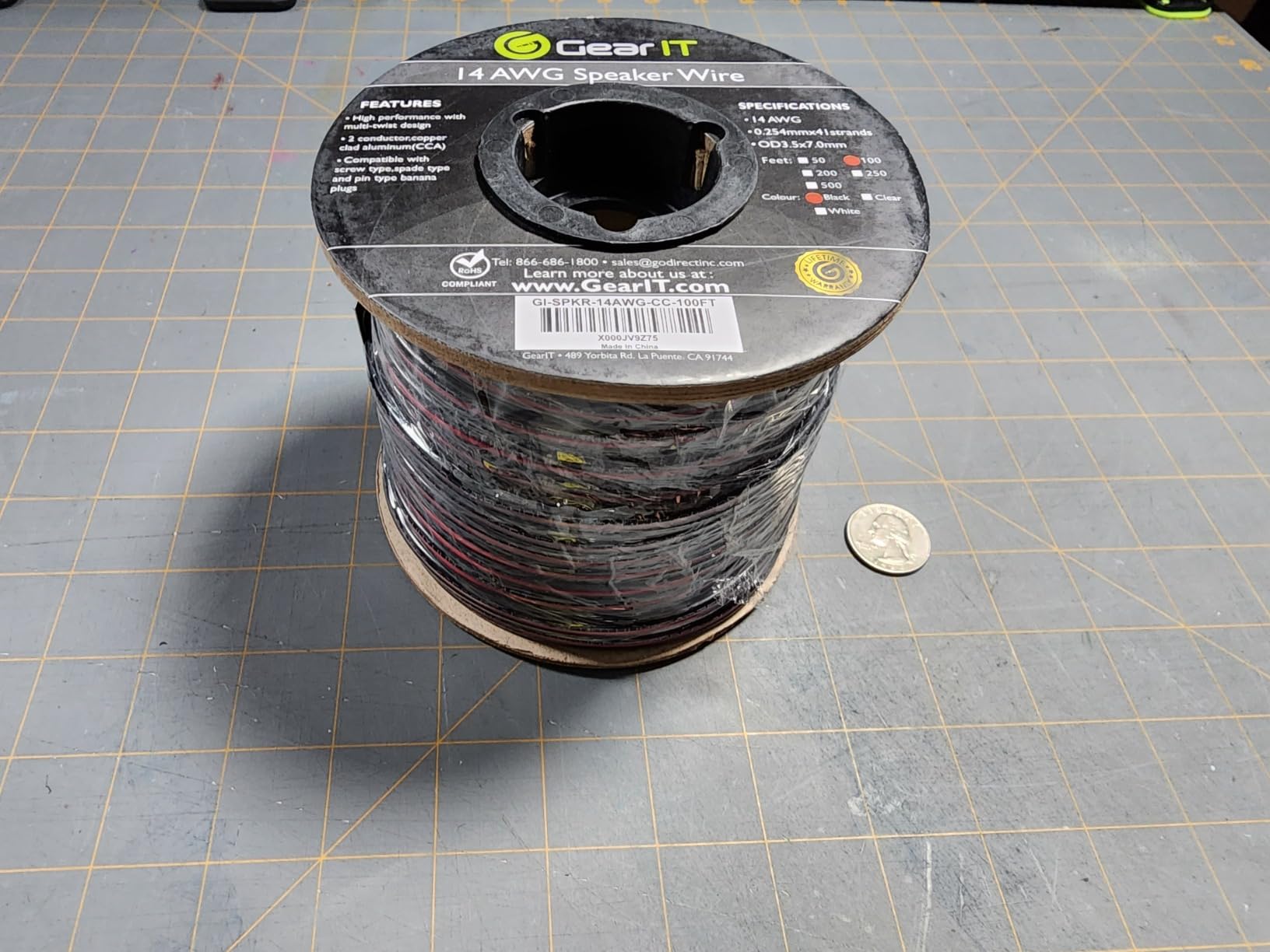 GEARit Speaker Wire 14 Gauge 100 ft, Flexible Speaker Cable with Foot Markers & Polarity Markings customer photo 2