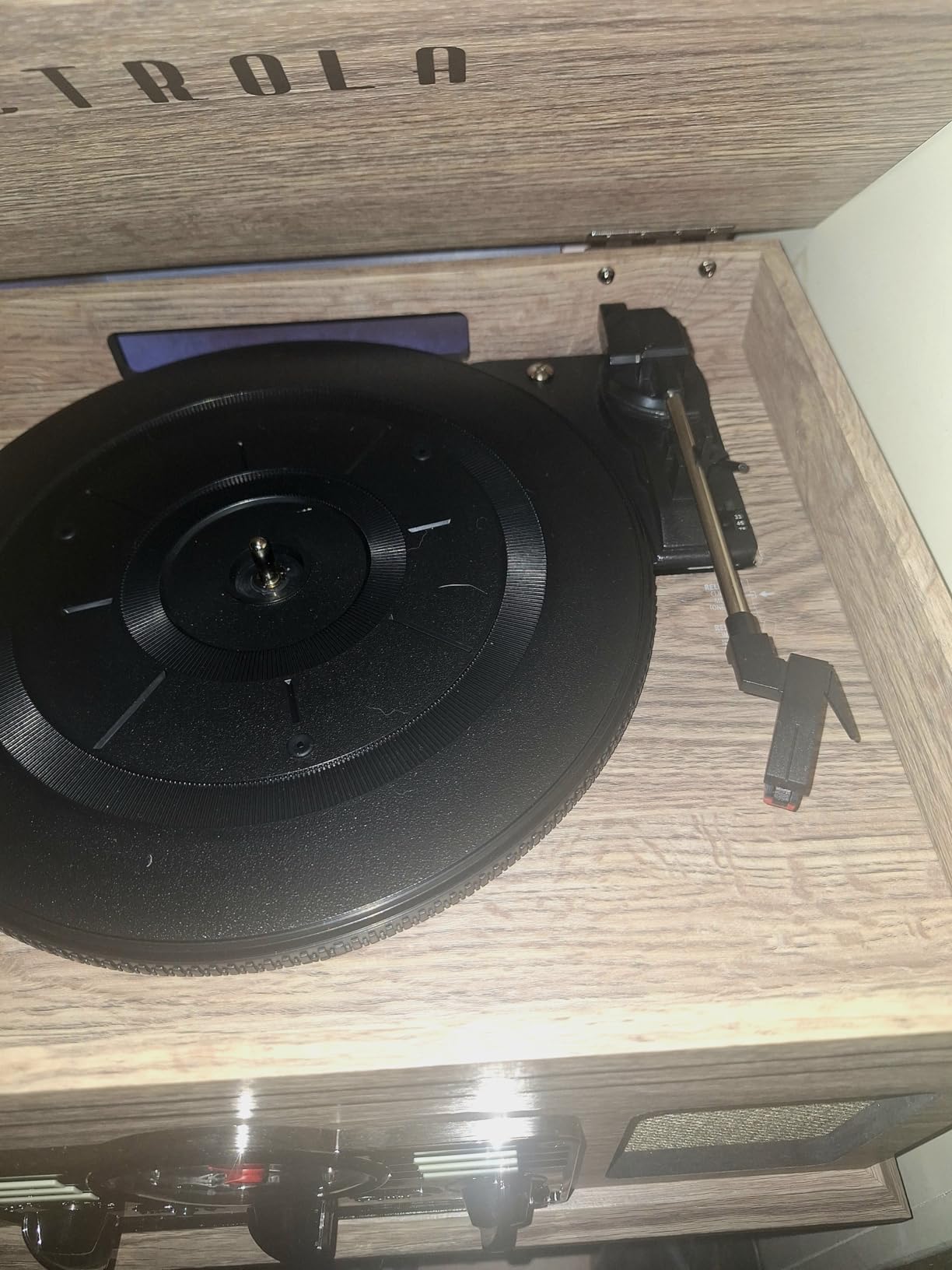 Victrola The Quincy 6-in-1 Bluetooth Record Player & Multimedia Center with Built-in Speakers - 3-Speed Turntable, CD & Cassette Player, FM Radio, Wireless Music Streaming (Mahogany) customer photo 2