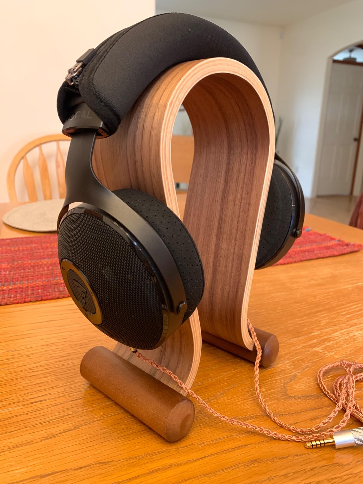 SAMDI Wood Headphone Stand, Headphone Holder Wood Headset Stand - Walnut customer photo 2