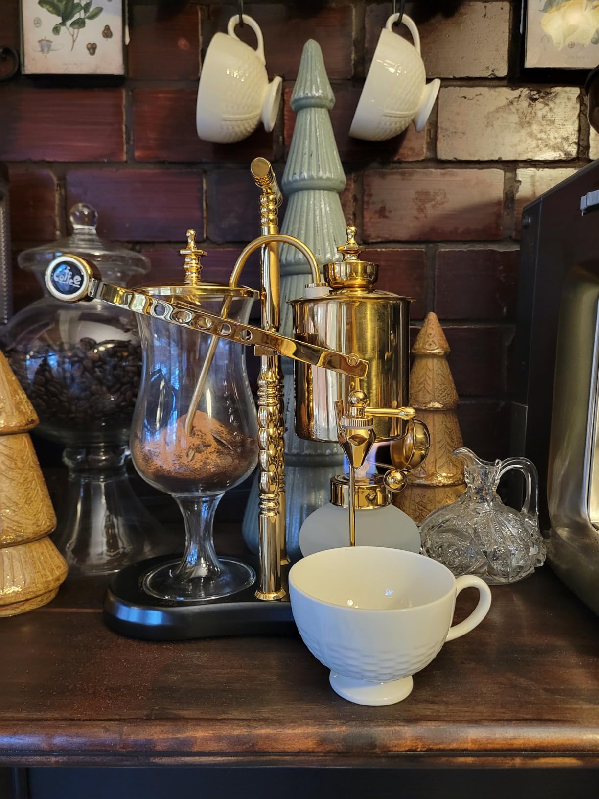Diguo Belgian/Belgium Balance Siphon/Syphon Coffee Maker. Elegant Double Ridged Fulcrum with Tee handle customer photo 2