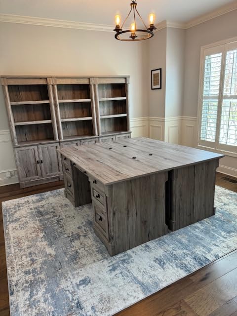 Sauder Palladia Office Desk with Drawers, Executive Desk with File Cabinet Storage, Cable Management, Keyboard Tray, in Wind Oak Finish customer photo 1