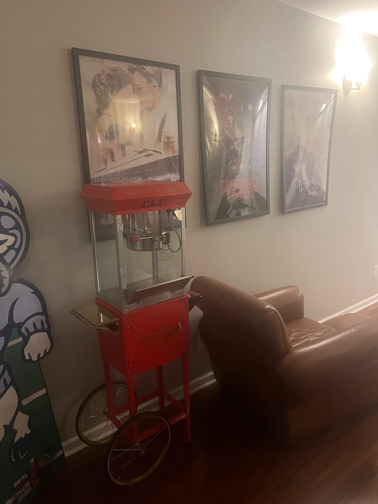 Movie Night Popcorn Machine - 3-Gallon Antique Popper with Cart, 8oz Kettle, Old Maids Drawer, Warming Tray, and Scoop by Great Northern Popcorn (Red) customer photo 1