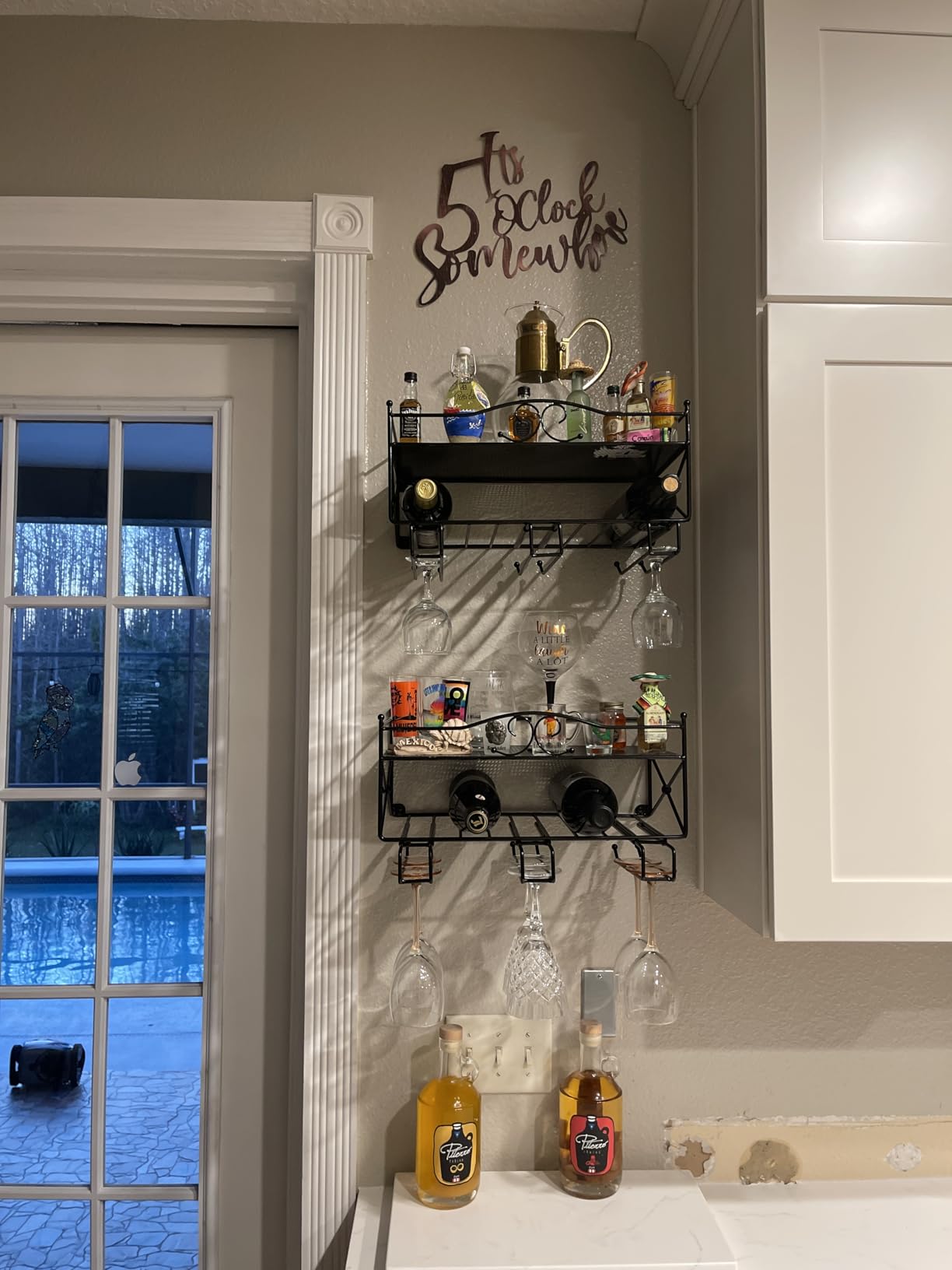 Mango Steam 2 Tier Wall Mounted Wine Rack with Stemware Holder - for Kitchen, Bar, & More customer photo 2