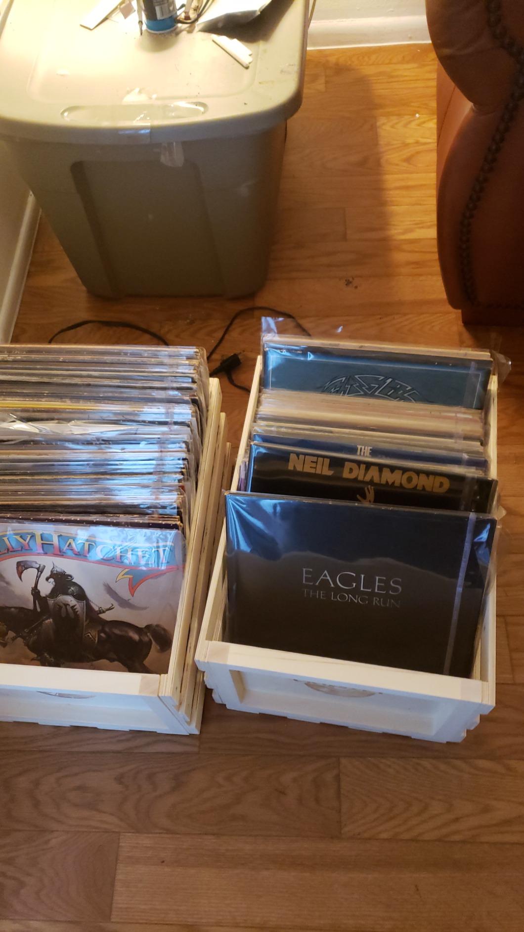 Crosley AC1004A-NA Record Storage Crate Holds up to 75 Albums, Natural customer photo 1