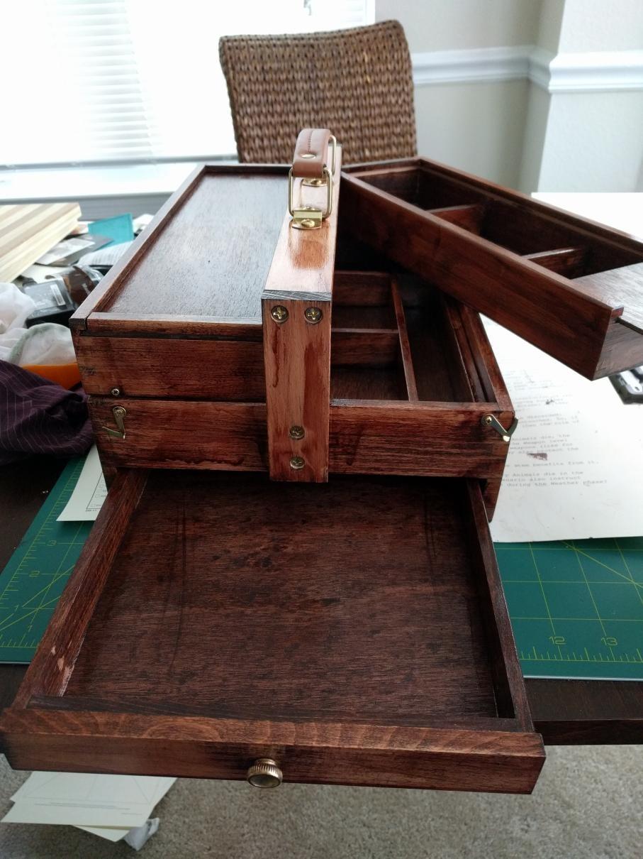 U.S. Art Supply Multi-Function Artist Tool Supply Box with Locking Clasps - Wooden Art Box for Artist Supplies customer photo 1