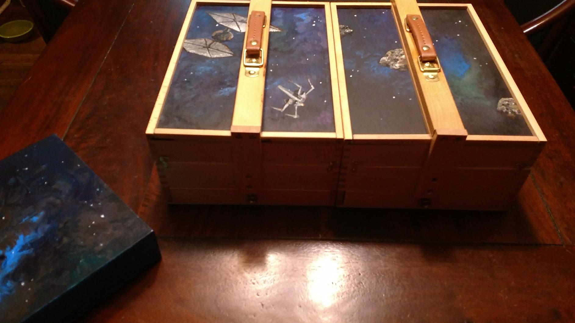 U.S. Art Supply Multi-Function Artist Tool Supply Box with Locking Clasps - Wooden Art Box for Artist Supplies customer photo 2