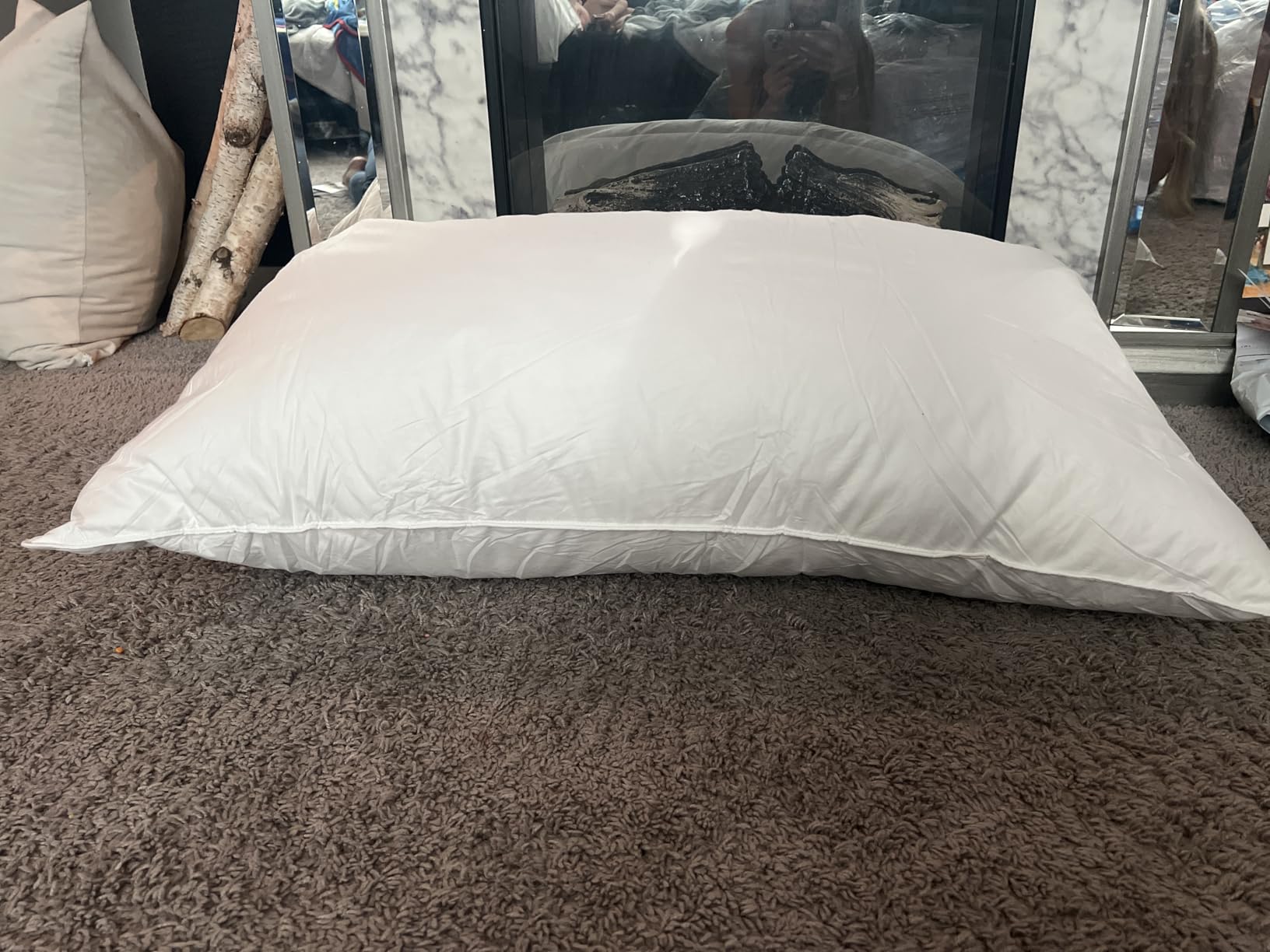 puredown Goose Feathers and Down White Pillows with 100% Cotton Cover, Bed Sleeping Hotel Collection Pillows Set of 2, Standard Size customer photo 1