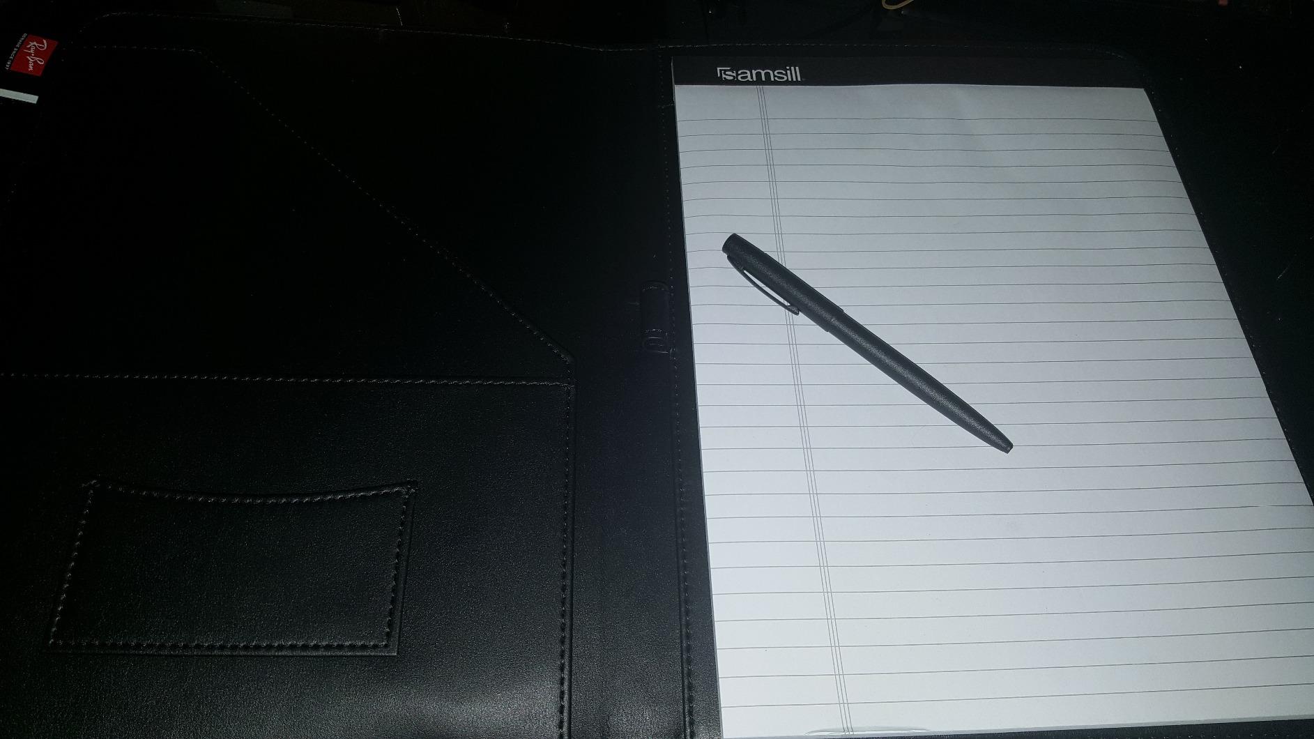 Samsill Contrast Stitch Leather Padfolio and Business Portfolio for Men and Women, Resume/Document Organizer with Writing Pad, Tan customer photo 2