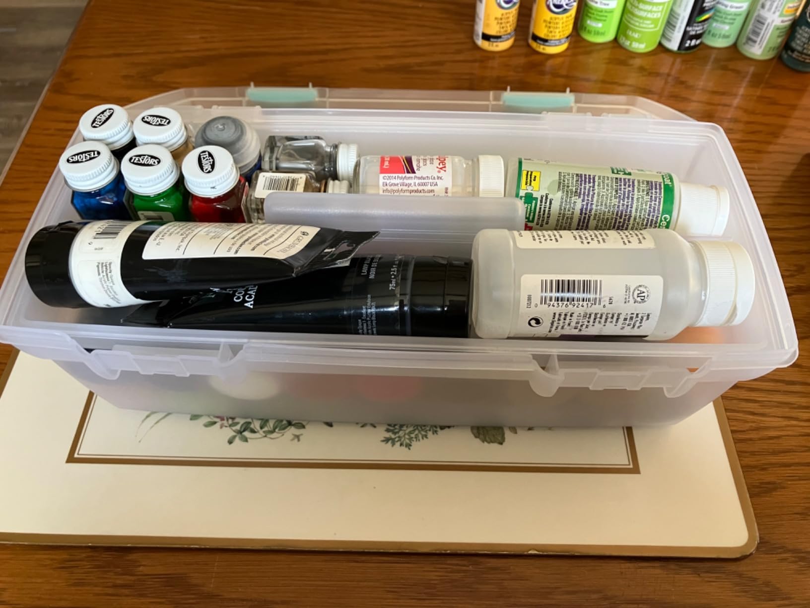 ArtBin 6937AG Essentials Lift-Out Tray Box, Portable Art & Craft Organizer with Handle and Tray, Clear/Aqua customer photo 1