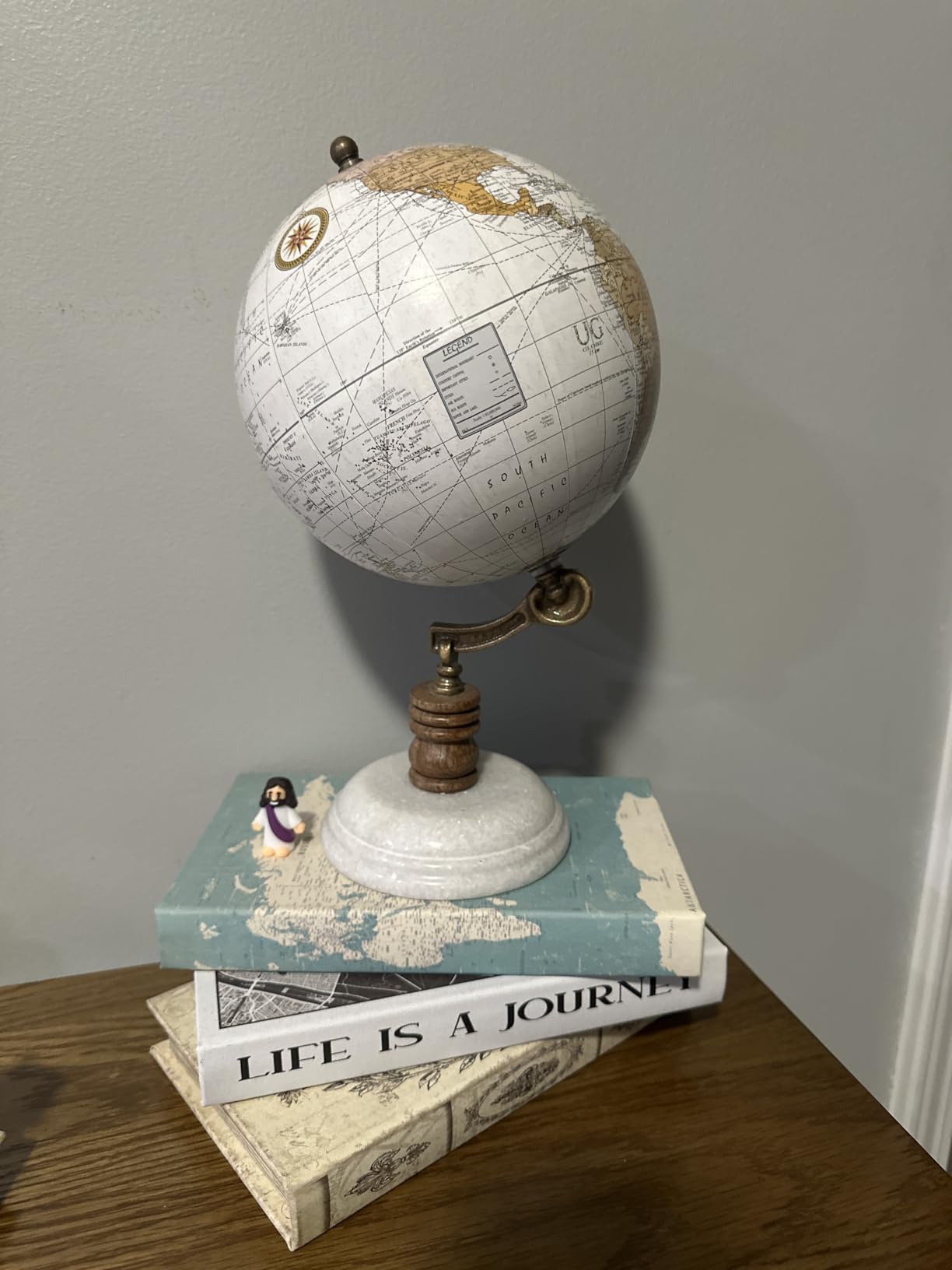 Deco 79 Marble Globe with Marble Base, 7