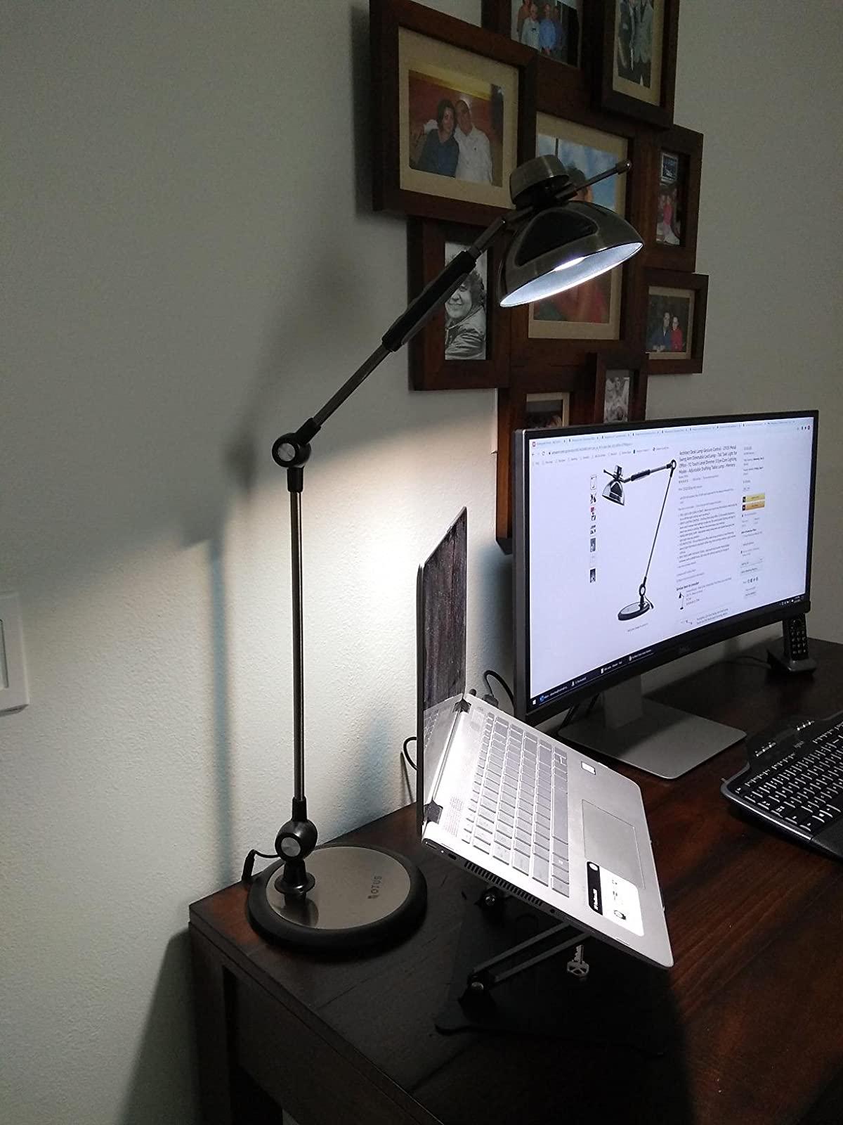 OTUS LED Desk Lamp for Home Office, Gesture On Off and Touch Control, Tall Architect Swing Arm Desk Light customer photo 2