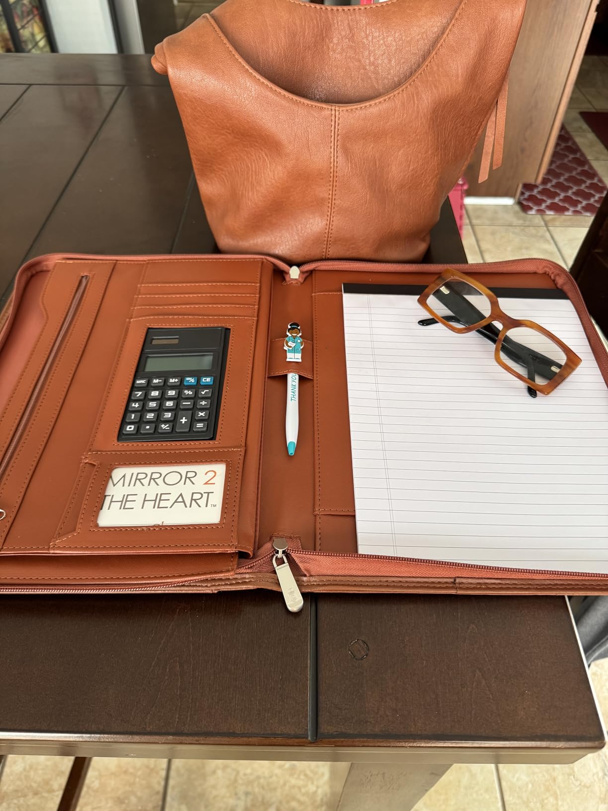Cossini Black Superior Vegan Leather Business Portfolio with Zipper - Padfolio All-in-One. Smartest Protective 10.1 Inch Tablet Sleeve, Presentation Slot, Solar Calculator, Card Storage, Writing Pad customer photo 1