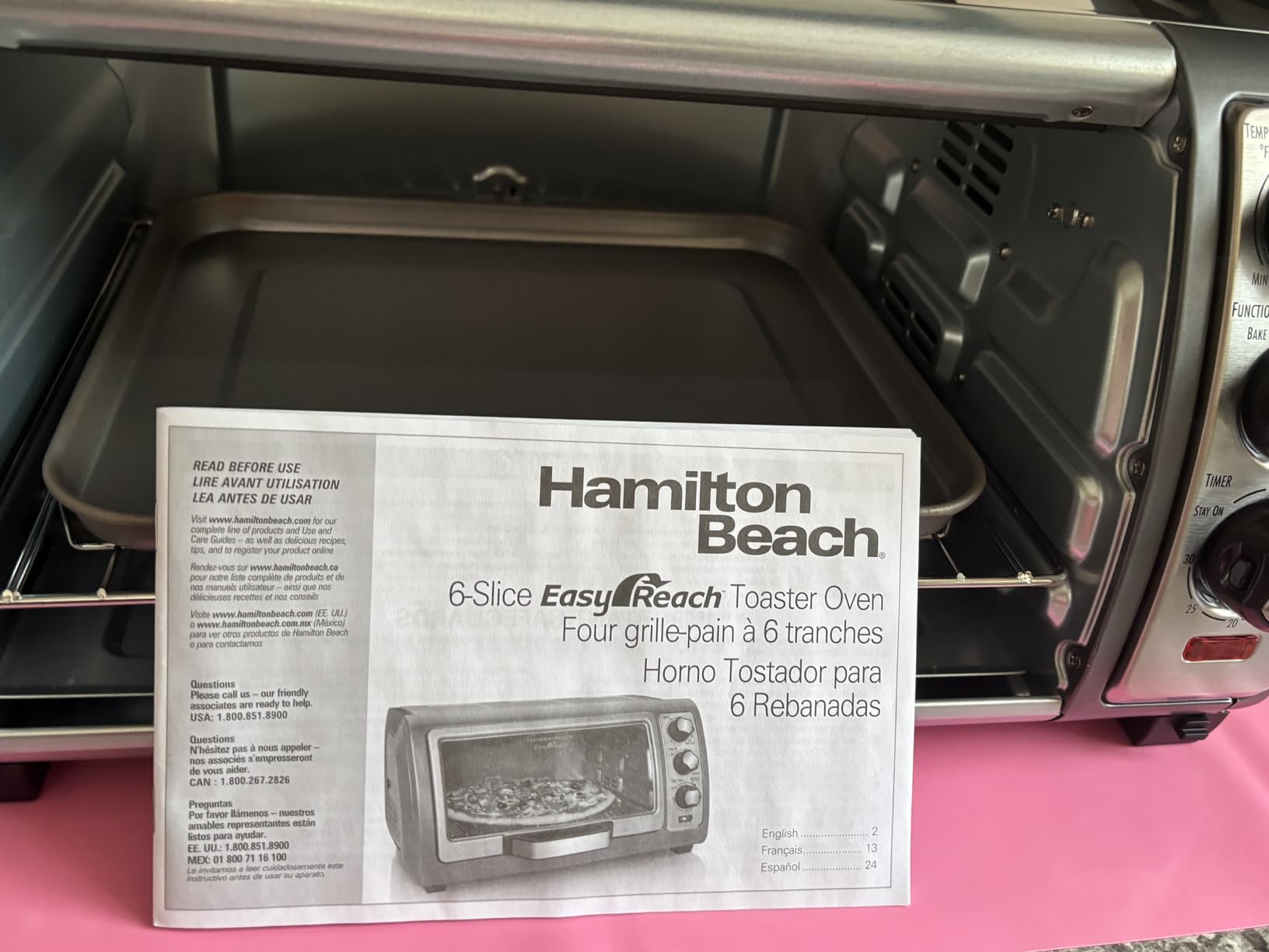 Hamilton Beach 6 Slice Countertop Toaster Oven With Easy Reach Roll-Top Door, Bake, Broil & Toast Functions, Auto Shutoff, Silver customer photo 1