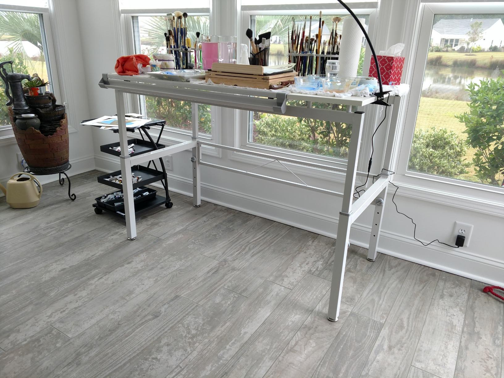 SD Studio Designs Modern Triflex Mobile Storage Taboret for Arts and Crafts, Charcoal/Clear Glass customer photo 2