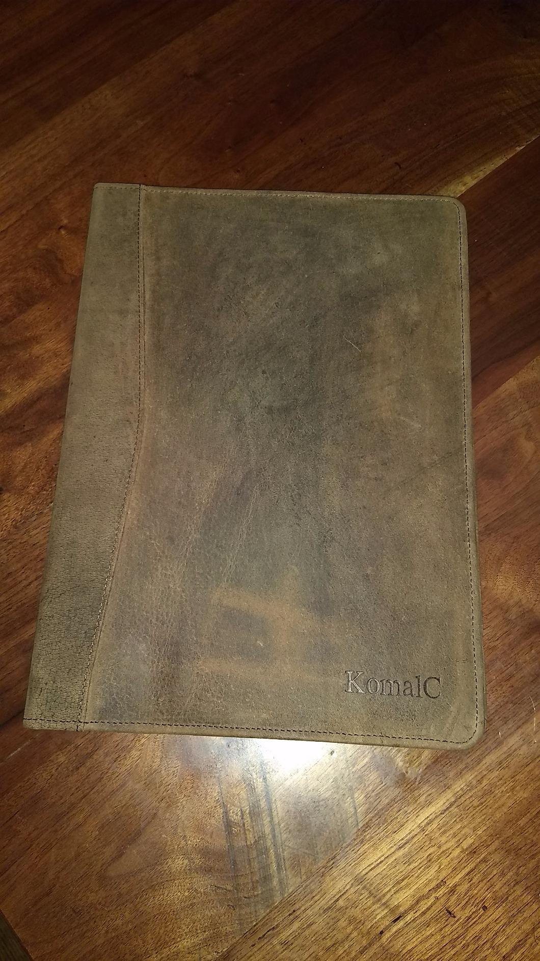 KomalC Leather Portfolio Folder with Luxury Pen and Button Closure | Business Padfolio for Professionals | Vintage Organizer with Legal Pad Holder & Card Slots (Distressed Tan) customer photo 1