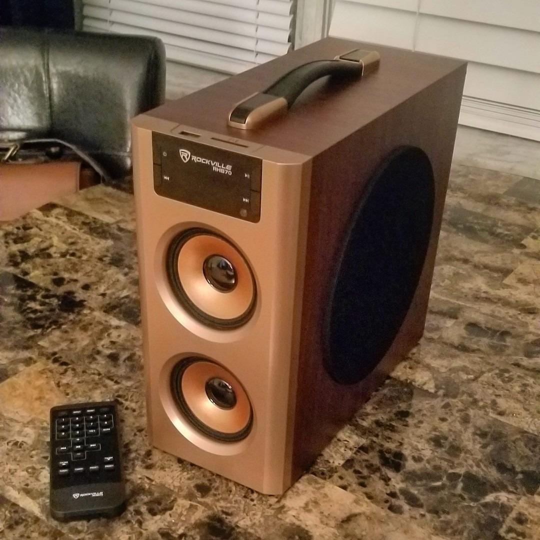 Rockville RHB70 Home Theater Compact Powered Speaker System, Bluetooth/USB/SD/FM, 4