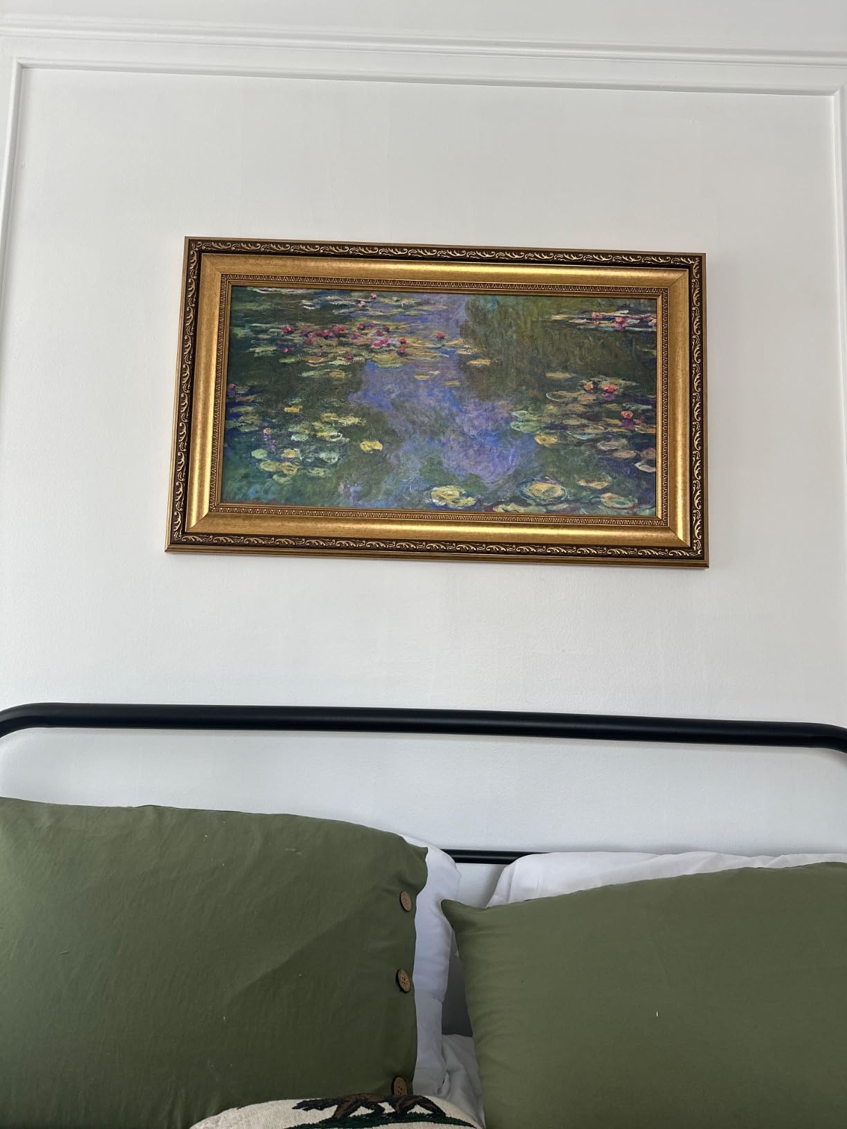 DECORARTS - Water Lilies Claude Monet Giclee Fine Art Print in Embossed Gold Frame. Framed Size: 36x22 customer photo 1
