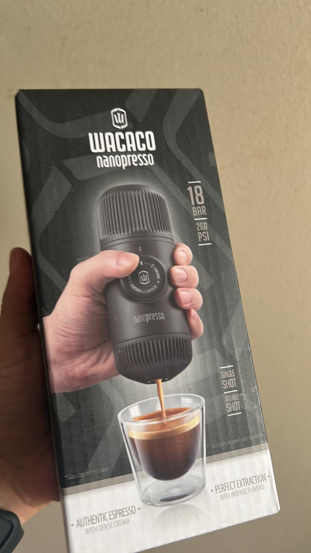 WACACO Nanopresso Portable Espresso Maker, Upgrade Version of Minipresso, 18 Bar Pressure, Red Patrol Edition, Small Travel Coffee Maker, Manually Operated, Compatible with Ground Coffee customer photo 2