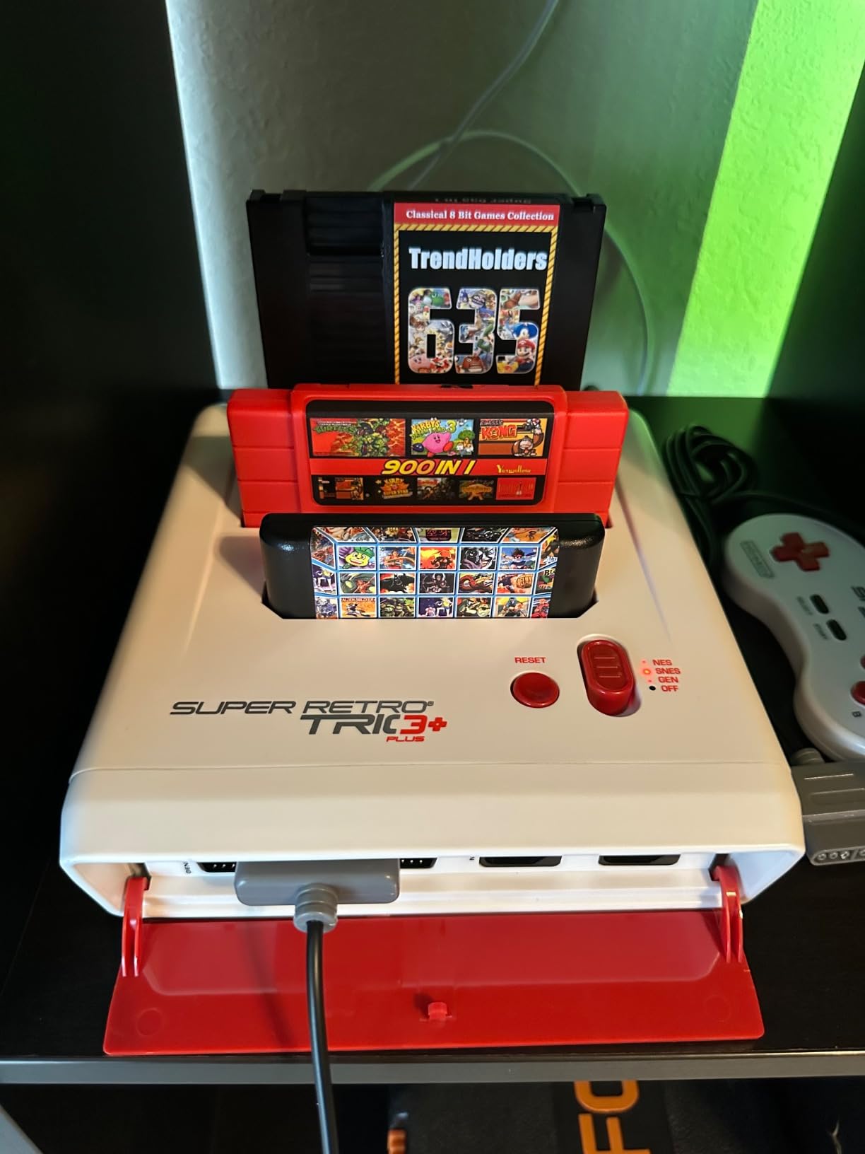 Retro-Bit Super Retro Trio HD Plus 720P 3 in 1 Console System - HDMI Port - for Original NES/SNES, Super Nintendo and Sega Genesis Games - Red/White customer photo 2