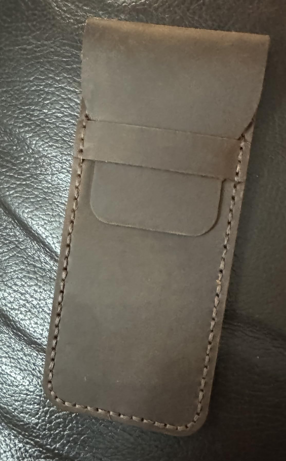 DK86 Genuine Leather Pen Case Holder Fountain Multi Pens Pouch Pen Protective Sleeve Cover - Small Coffee customer photo 1