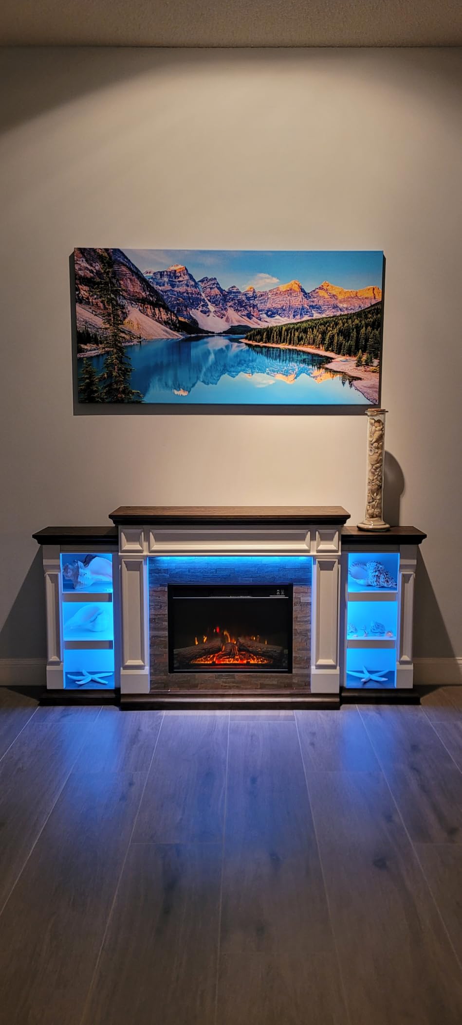 Wall Art Lake Mountain Landscape Picture Print Canvas Wall Art Modern Giclee Artwork Home Decor Stretched and Framed Ready to Hang, 2cm Thick Frame, Waterproof Artwork customer photo 1