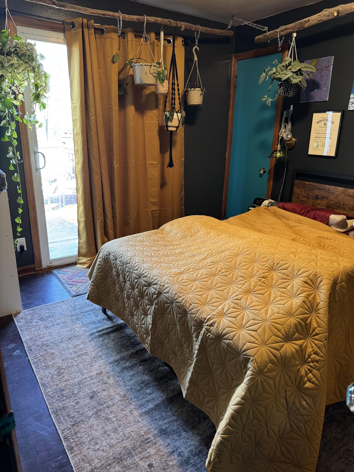 NICETOWN Thermal Insulated 100% Blackout Curtains, Noise Reducing Performance Slider Curtain Panel with Black Lining, Full Light Blocking Patio Door Drapery (1 PC, 100-inch x 84-inch, Biscotti Beige) customer photo 2
