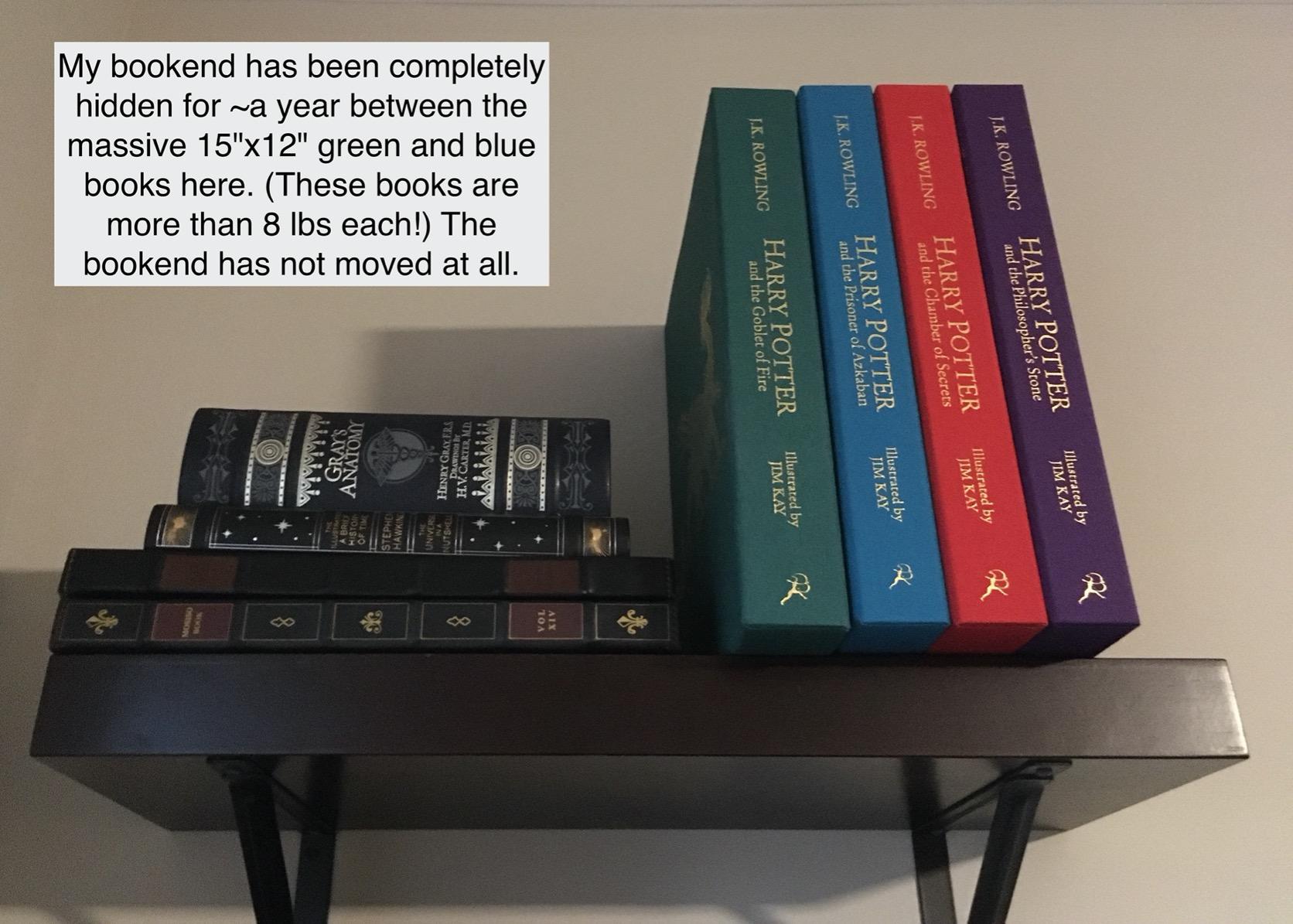 Officemate Heavy Weighted Bookends, Sturdy Office & Home Shelf Organizers, Set of 2 Black Metal Book Supports (93182) customer photo 2