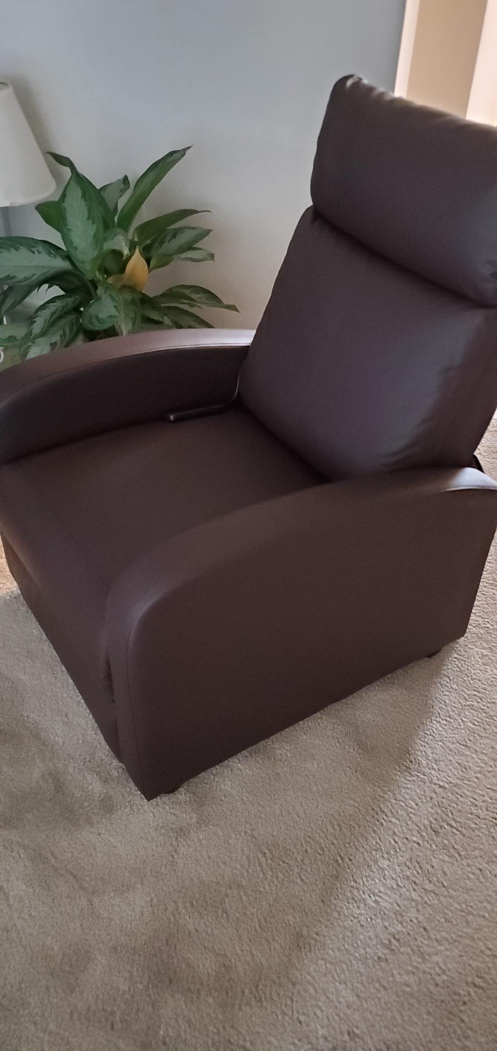 Devoko Massage Recliner Chair Home Theater Seating Pu Leather Modern Living Room Chair Furniture with Padded Cushion Reclining Sofa Chairs (Brown) customer photo 2