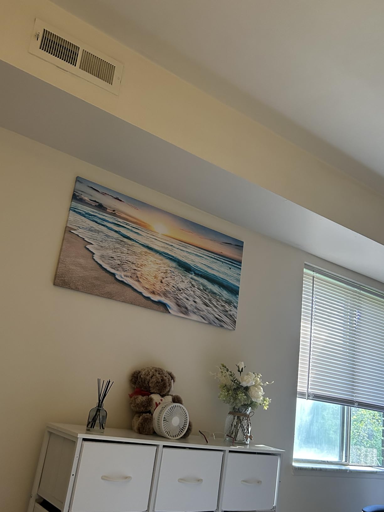 Baisuart-S0150 Canvas Prints Wall Art Sunset Ocean Beach Pictures Photo Paintings for Living Room Bedroom Home Decorations Modern Stretched and Framed Seascape Waves Landscape Giclee Artwork customer photo 1