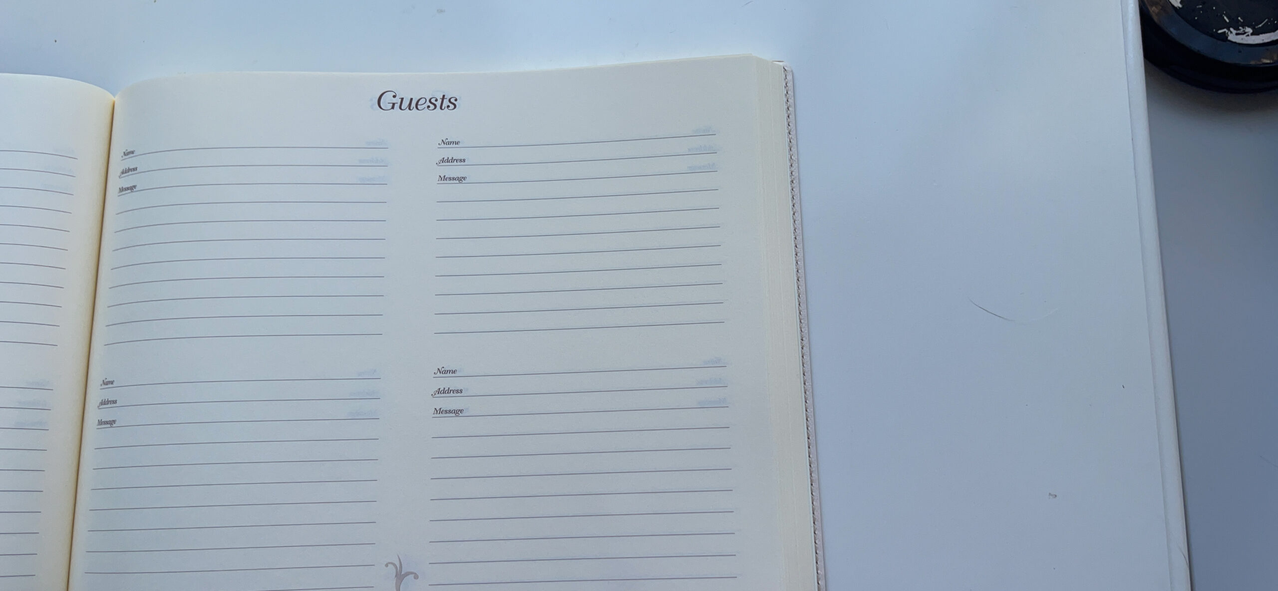 Leather Guest Book Soft Cover Italian with Guests Embossed on Cover Collection (Black) customer photo 1