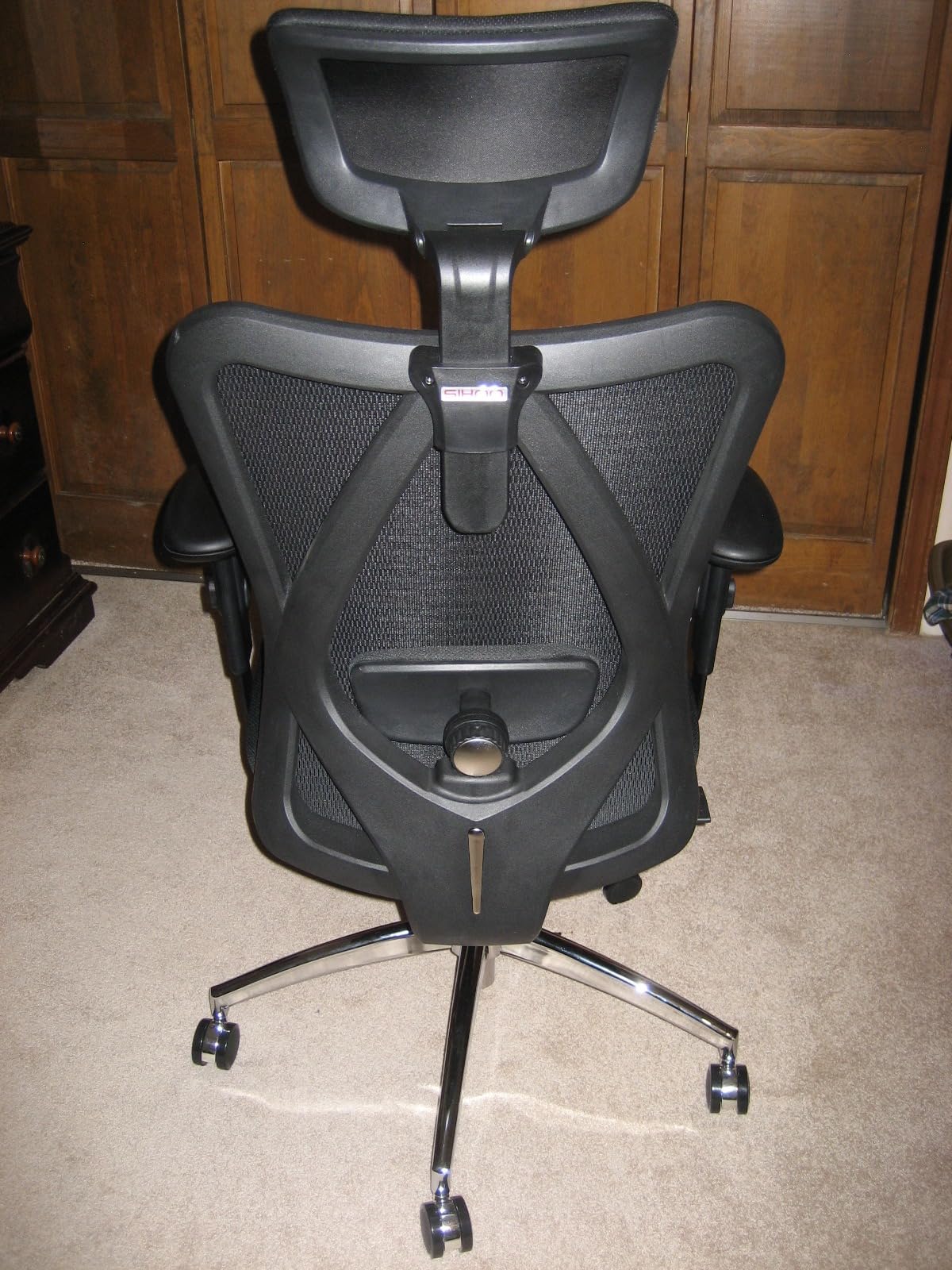 SIHOO M18 Ergonomic Office Chair, High Back Mesh Desk Chair with Adjustable Headrest & Lumbar Support, 330lbs Capacity Computer Chair with 2D Armrests & Wide Cushion, Tilt Lock, for Home Office-Black customer photo 2