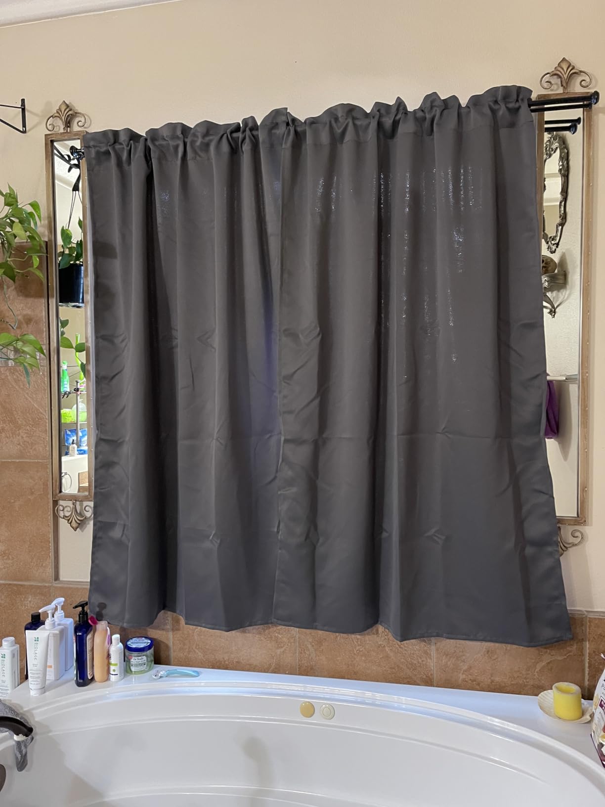 StangH Black Blackout Curtains 94 inches Long Back Tab Noise Reducing Drapes for Home Theater, Heavy Duty Energy Efficiency Panels for Office/Living Room, W52 x L94, 2 Panels customer photo 1