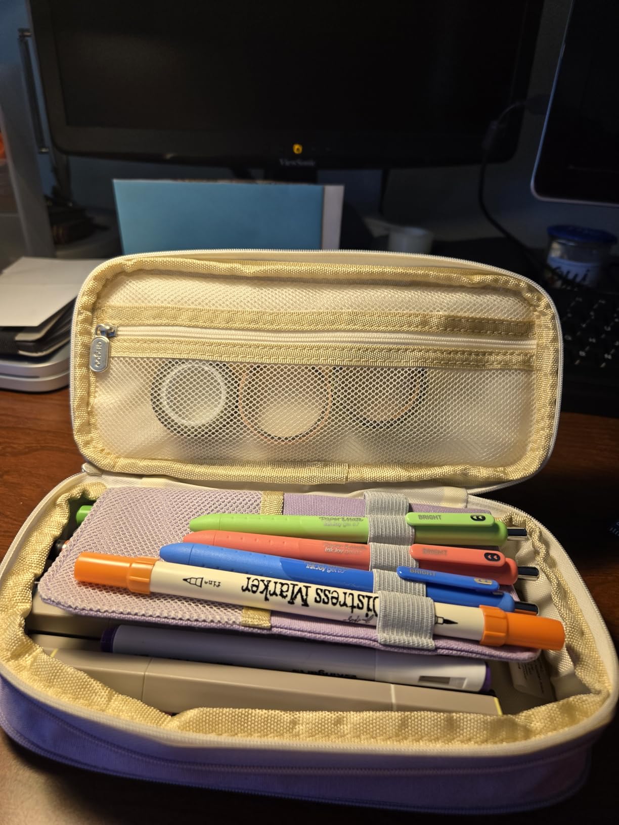 EASTHILL Big Capacity Pencil Pen Case Office College School Large Storage High Capacity Bag Pouch Holder Box Organizer Blue customer photo 2