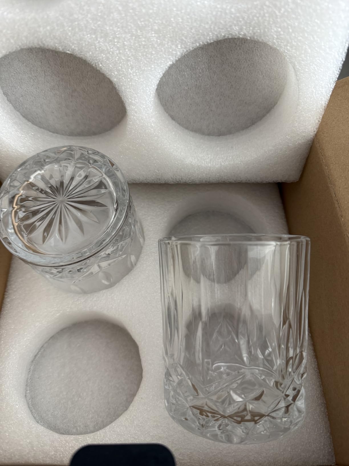 GLASKEY 12 oz Storm Japanese Whiskey Glasses Set of 4, Unique Cognac Glasses, Heavy Thick Bottom Bar Glass for Scotch Bourbon Rum Gin Water Cocktail customer photo 1