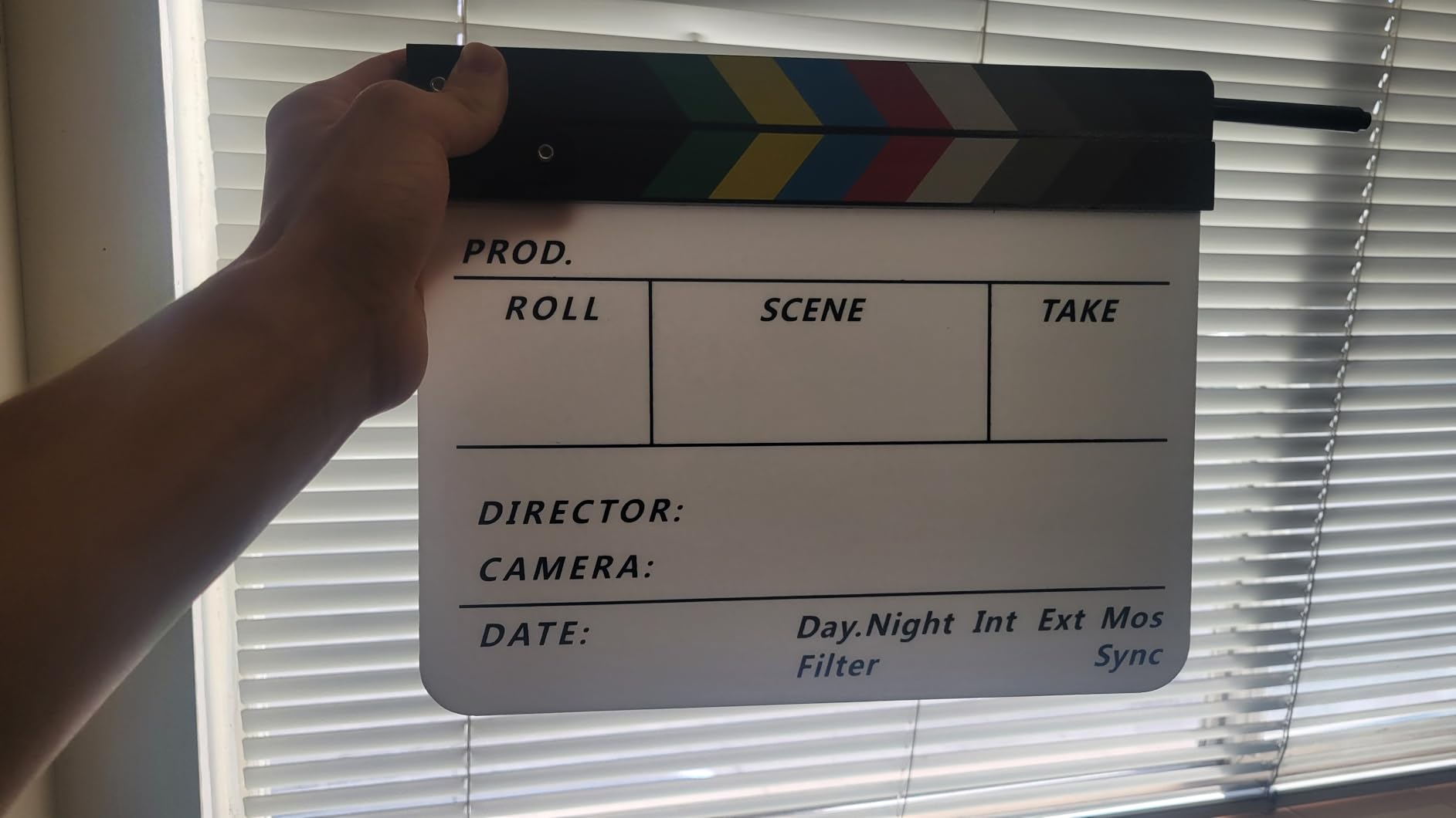 Zacro Acrylic Film Clapboard -12 x 10in Plastic Film Clapboard Cut Action Scene Clapper Board with a Magnetic Blackboard Eraser and Two Custom Pens customer photo 1